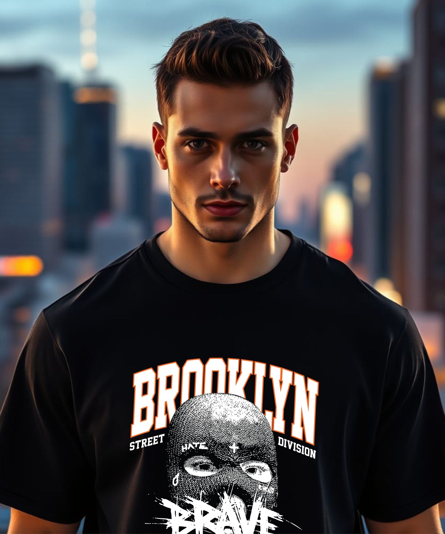 BROOKLYNN BRAVE - Oversized Unisex Streetwear Tshirt