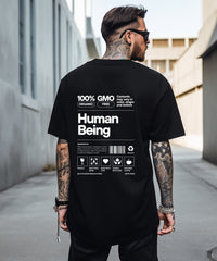 HUMAN BARCODE - Oversized Backprint Tshirt