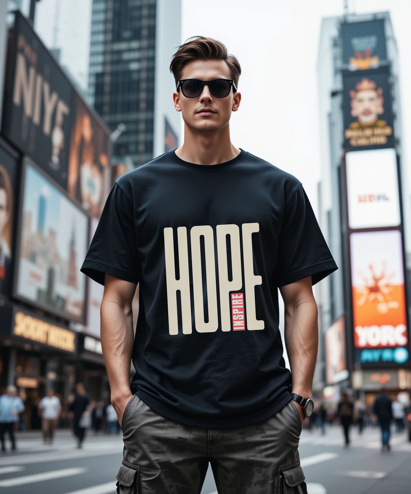 INSPIRE/HOPE – Oversized Typographic Unisex T-Shirt