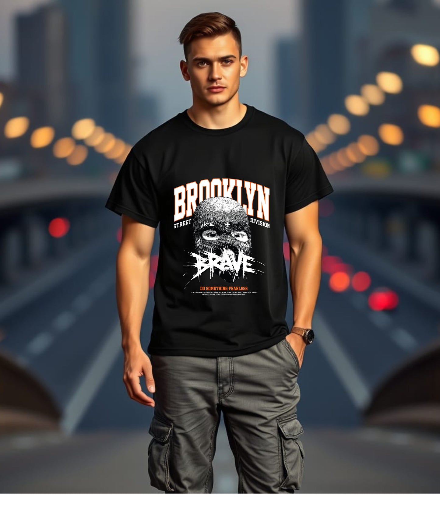 BROOKLYNN BRAVE - Oversized Unisex Streetwear Tshirt