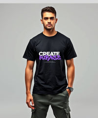 CREATE MIRACLE – Ovesized Typographic Unisex Tshirt