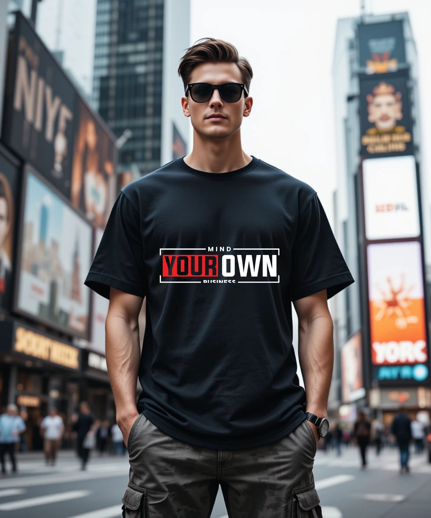 MIND YOUR OWN BUSINESS - Oversized Unisex Typographic T-shirt