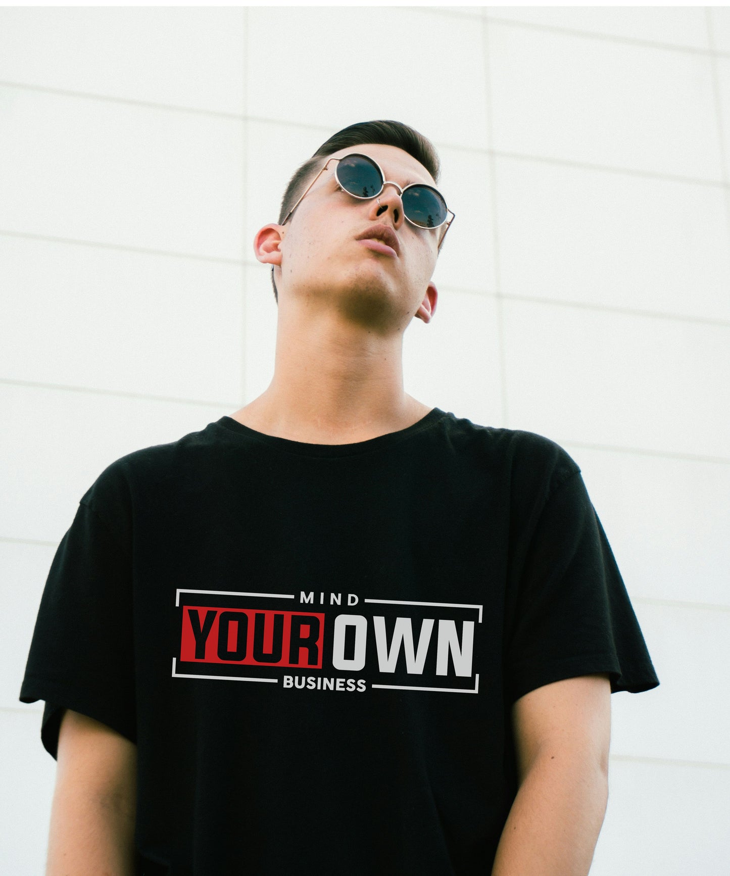 MIND YOUR OWN BUSINESS - Oversized Unisex Typographic T-shirt