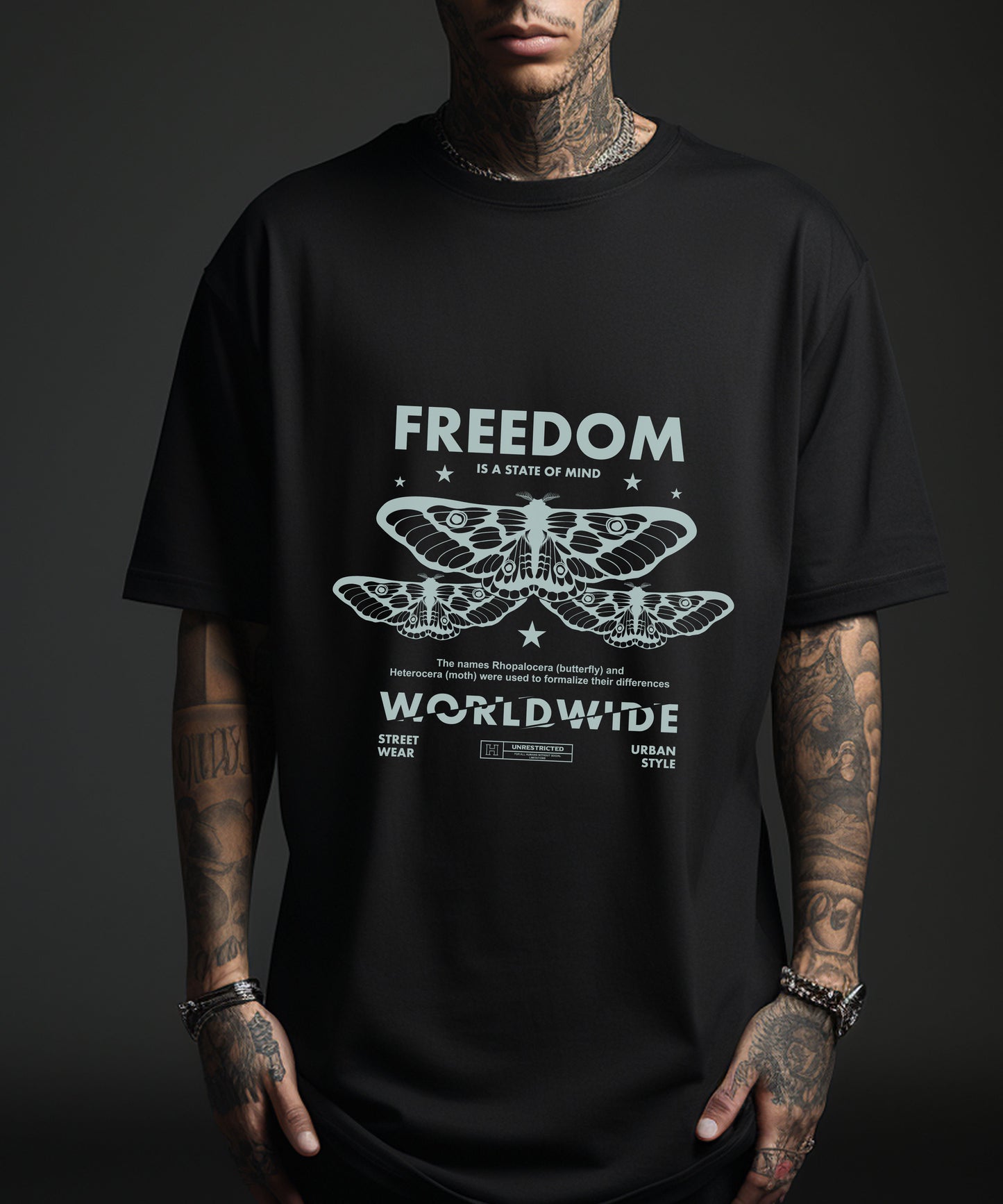FREEDOM WORLDWIDE - Oversized Unisex Streetwear Tshirt
