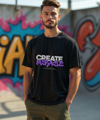 CREATE MIRACLE – Ovesized Typographic Unisex Tshirt