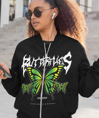 BUTTERFLIES GREEN - Women's Bomber Jacket