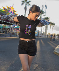 GROOVY SKULL BUNNY - Crop Top