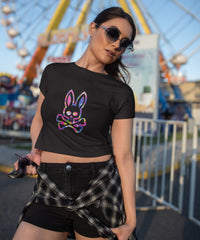 GROOVY SKULL BUNNY - Crop Top