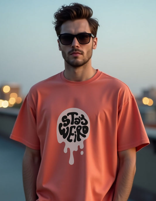 STAY WEIRD - Unisex Oversized Classic T-Shirt (Puff Print)
