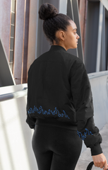 BUTTERFLY BLU FLAME - Women's Bomber Jacket