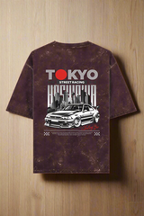 TOKYO STREET RACING - Acid Washed Oversized T-shirt