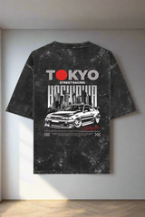 TOKYO STREET RACING - Acid Washed Oversized T-shirt