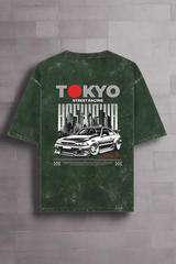 TOKYO STREET RACING - Acid Washed Oversized T-shirt