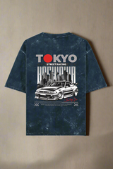 TOKYO STREET RACING - Acid Washed Oversized T-shirt