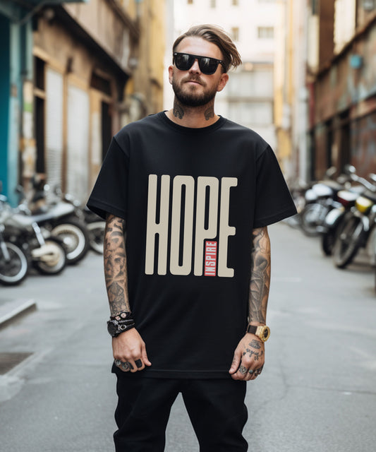 INSPIRE/HOPE – Oversized Typographic Unisex T-Shirt