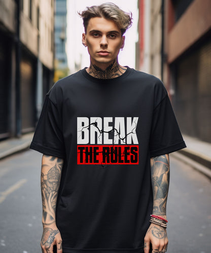 BREAK THE RULES – Oversized Typographic Unisex Tshirt