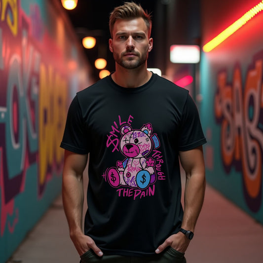 SMILE THROUGH TEDDY - Oversized Uisex T-shirt