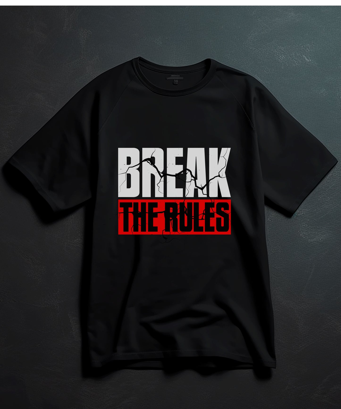 BREAK THE RULES – Oversized Typographic Unisex Tshirt