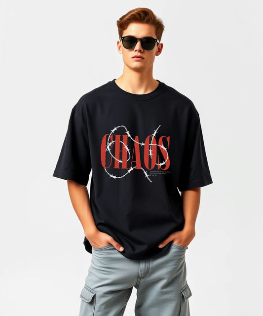 CHAOS - Oversized Typographic Unisex Tshirt