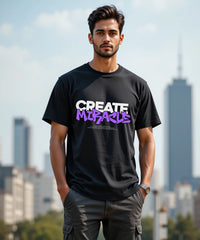 CREATE MIRACLE – Ovesized Typographic Unisex Tshirt