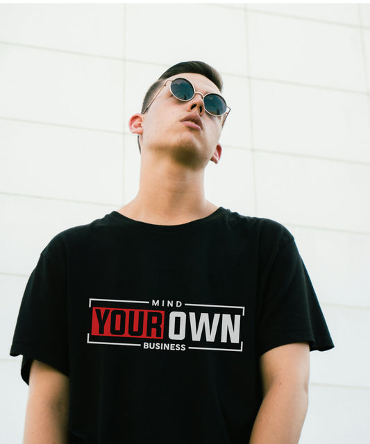 MIND YOUR OWN BUSINESS - Oversized Unisex Typographic T-shirt