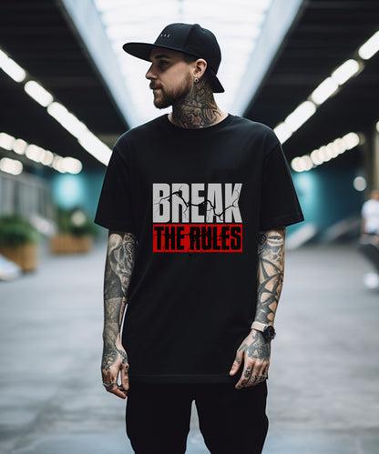 BREAK THE RULES – Oversized Typographic Unisex Tshirt