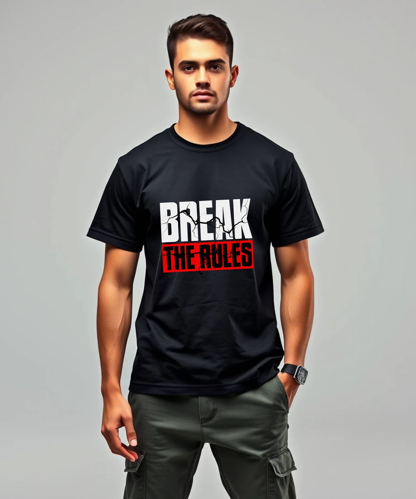 BREAK THE RULES – Oversized Typographic Unisex Tshirt