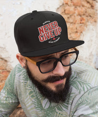 NEVER GIVE UP - Snapback Cap (Embroidered)